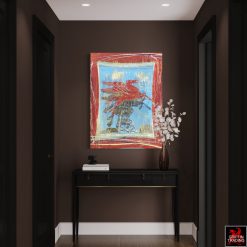 Dallas's iconic Red Horse Pegasus abstract painting.