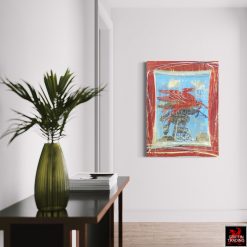 Dallas's iconic Red Horse Pegasus abstract painting.