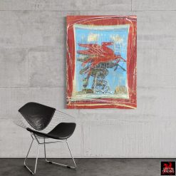 Dallas's iconic Red Horse Pegasus abstract painting.