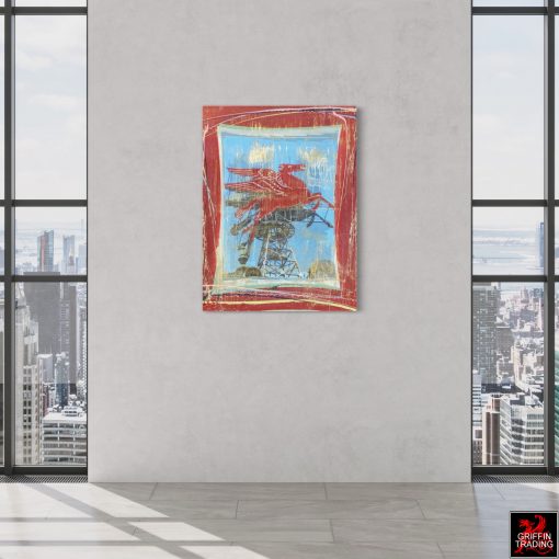 Dallas's iconic Red Horse Pegasus abstract painting.