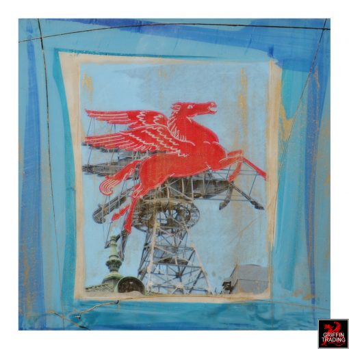 Pegasus abstract painting, Dallas's iconic Red Horse.