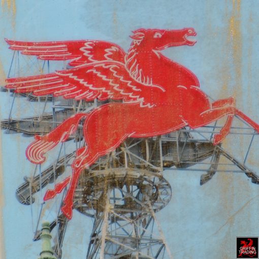 Pegasus abstract painting, Dallas's iconic Red Horse.