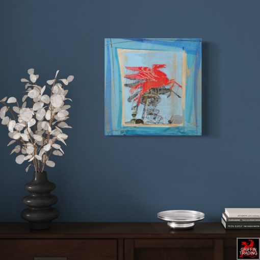 Pegasus abstract painting, Dallas's iconic Red Horse.