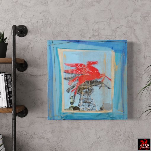 Pegasus abstract painting, Dallas's iconic Red Horse.