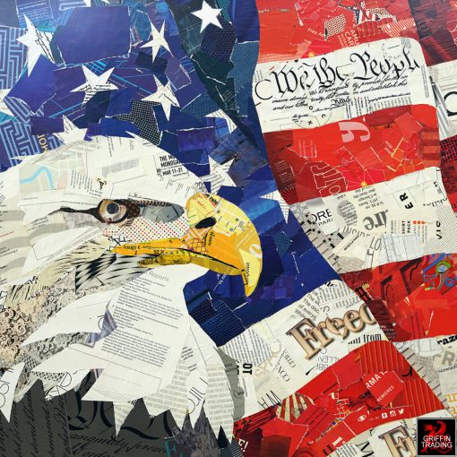 Stars and Stripes collage of the American Flag by Jim Hudek.