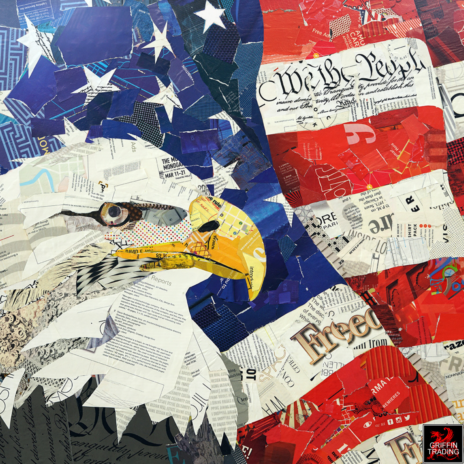 Stars And Stripes Collage by Jim Hudek - Griffin Trading