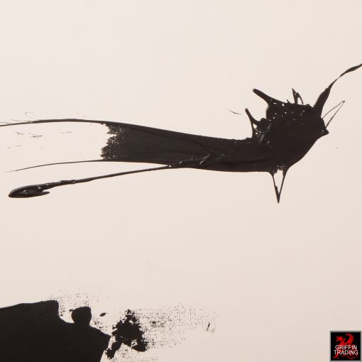 CIRRUS Original abstract painting in black and white by Stephen Hansrote.