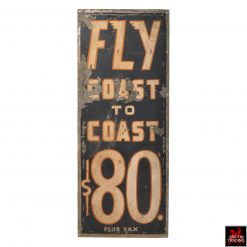 Authentic vintage aviation travel sign.