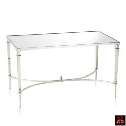 French Moderne Style Coffee Table with Mirror Top