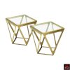 Pair of geometric side tables.
