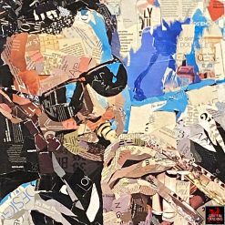 Miles Davis by Jim Hudek, signed original collage artwork.