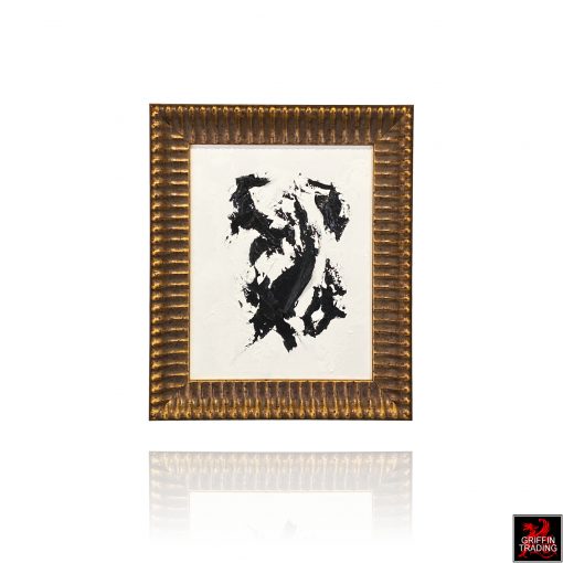 Obsidian Rift black and white abstract painting by Stephen Hansrote
