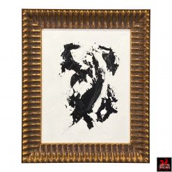 Obsidian Rift black and white abstract painting by Stephen Hansrote