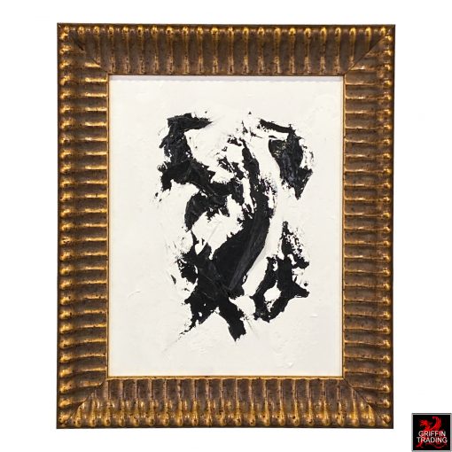 Obsidian Rift black and white abstract painting by Stephen Hansrote