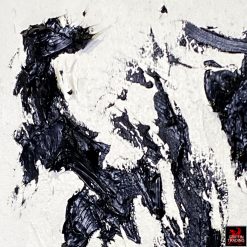 Obsidian Rift black and white abstract painting by Stephen Hansrote