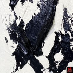 Obsidian Rift black and white abstract painting by Stephen Hansrote