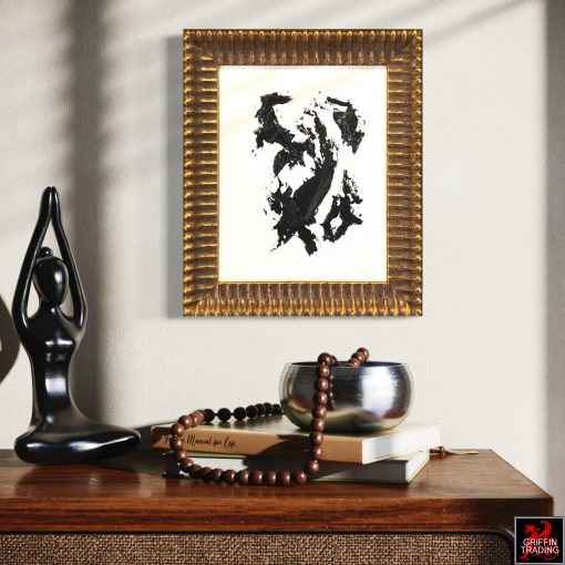 Obsidian Rift black and white abstract painting by Stephen Hansrote