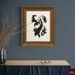 Obsidian Rift black and white abstract painting by Stephen Hansrote