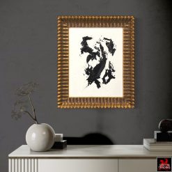 Obsidian Rift black and white abstract painting by Stephen Hansrote