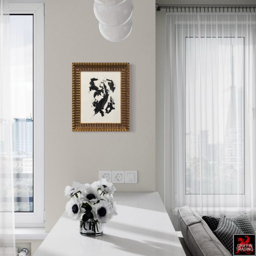 Obsidian Rift black and white abstract painting by Stephen Hansrote