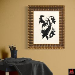 Obsidian Rift black and white abstract painting by Stephen Hansrote