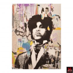 Purple Prince is an original graffiti mixed media collage painting by Jim Hudek