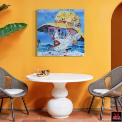 Seeking Paradise a signed original collage artwork.