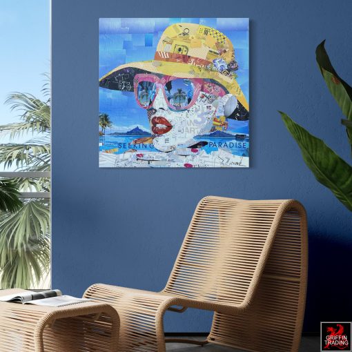 Seeking Paradise a signed original collage artwork.