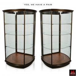 Pair of Curved Glass Display Cases and Vitrines