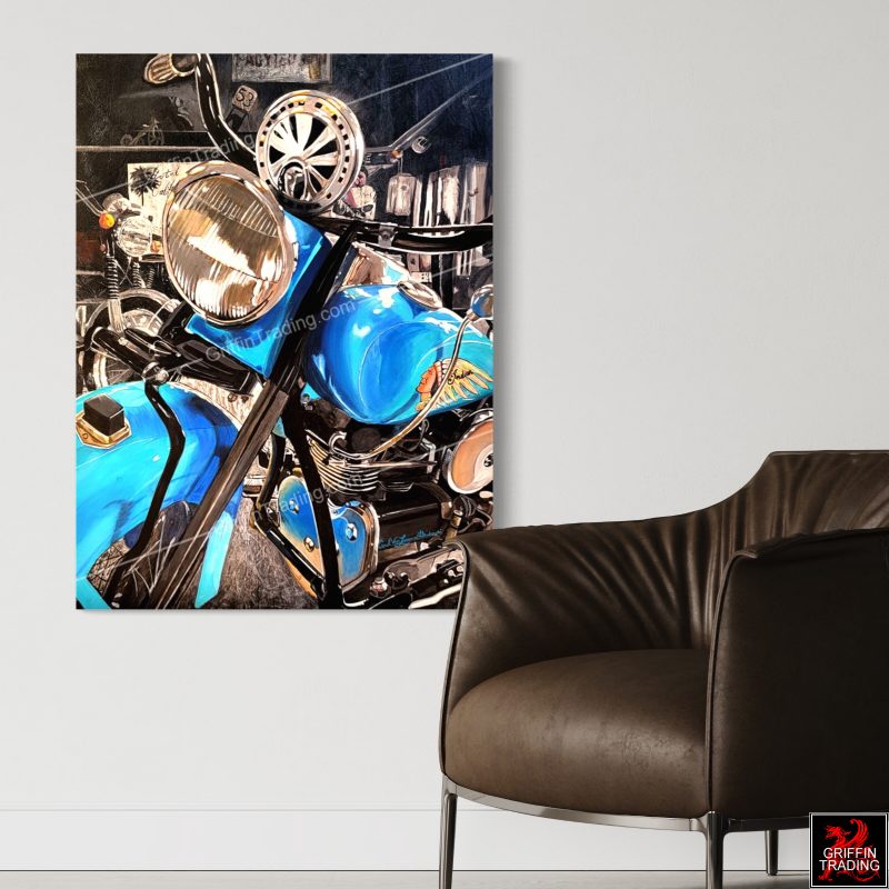 1939 Indian Motorcycle Painting For Sale at Griffin Trading