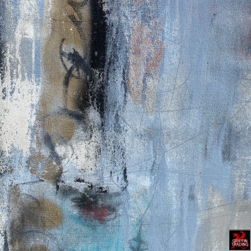 Blue abstract mixed media painting 9421 by Austin James