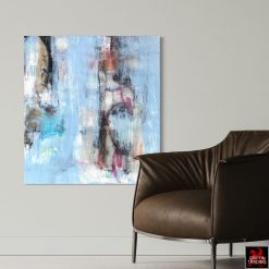 Blue abstract mixed media painting 9421 by Austin James