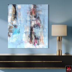 Blue abstract mixed media painting 9421 by Austin James