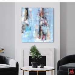 Blue abstract mixed media painting 9421 by Austin James