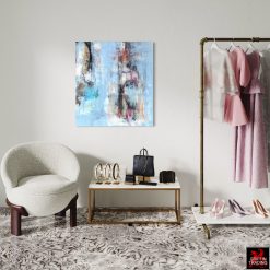 Blue abstract mixed media painting 9421 by Austin James