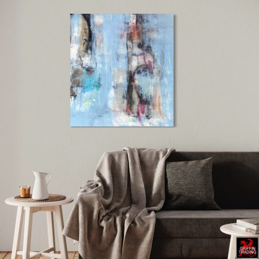 Blue abstract mixed media painting 9421 by Austin James