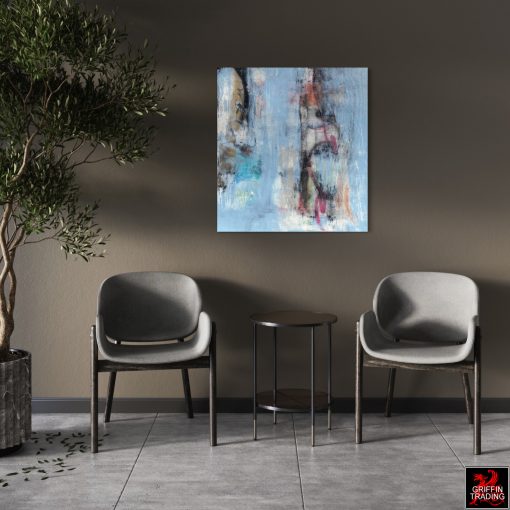 Blue abstract mixed media painting 9421 by Austin James