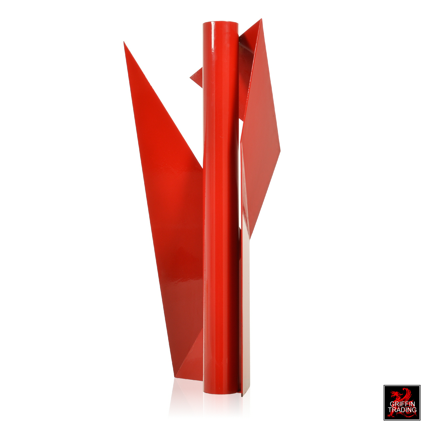 Steel geometric sculpture by sculptor Betty Gold