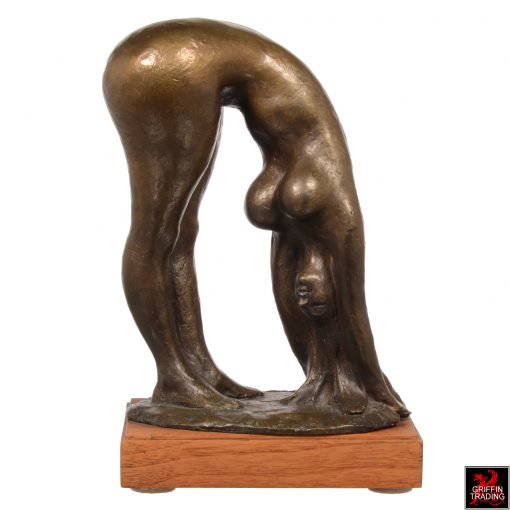 Barney Bright sculpture of a nude female cast in bronze.