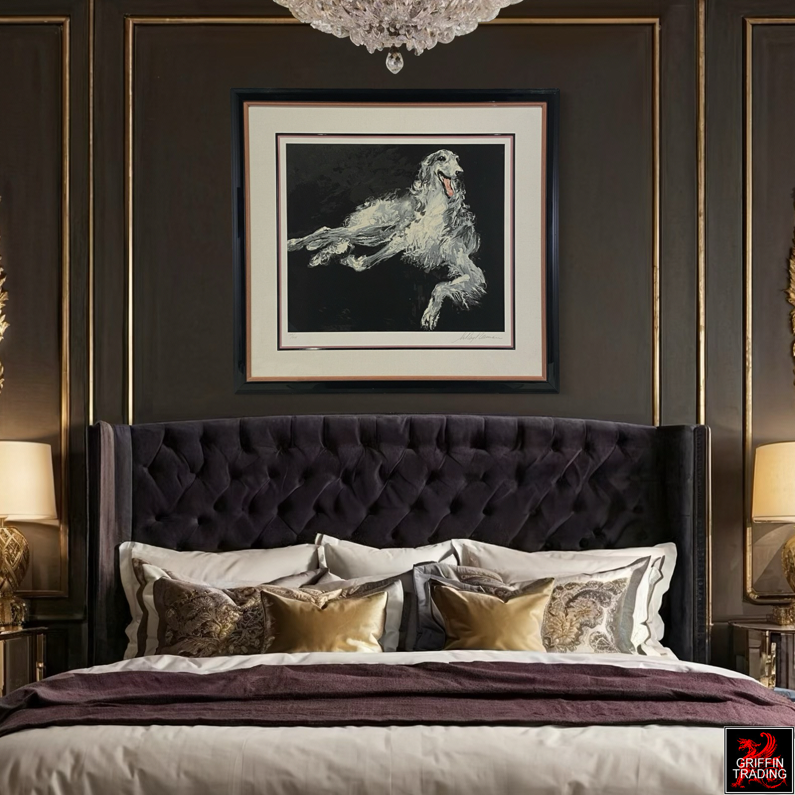 LeRoy Neiman Art - BORZOI Russian Wolfhound Limited Edition Serigraph