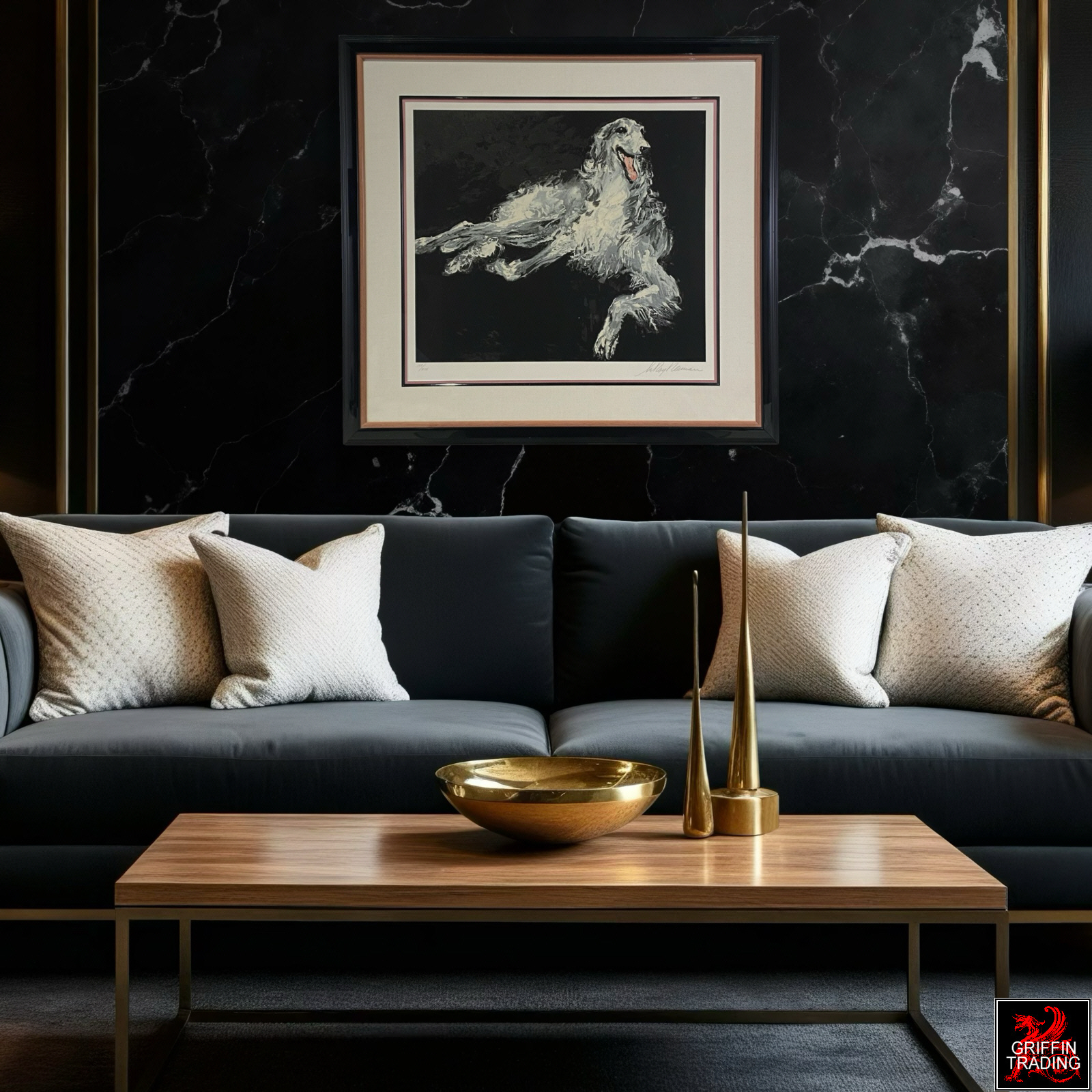 LeRoy Neiman Art - BORZOI Russian Wolfhound Limited Edition Serigraph