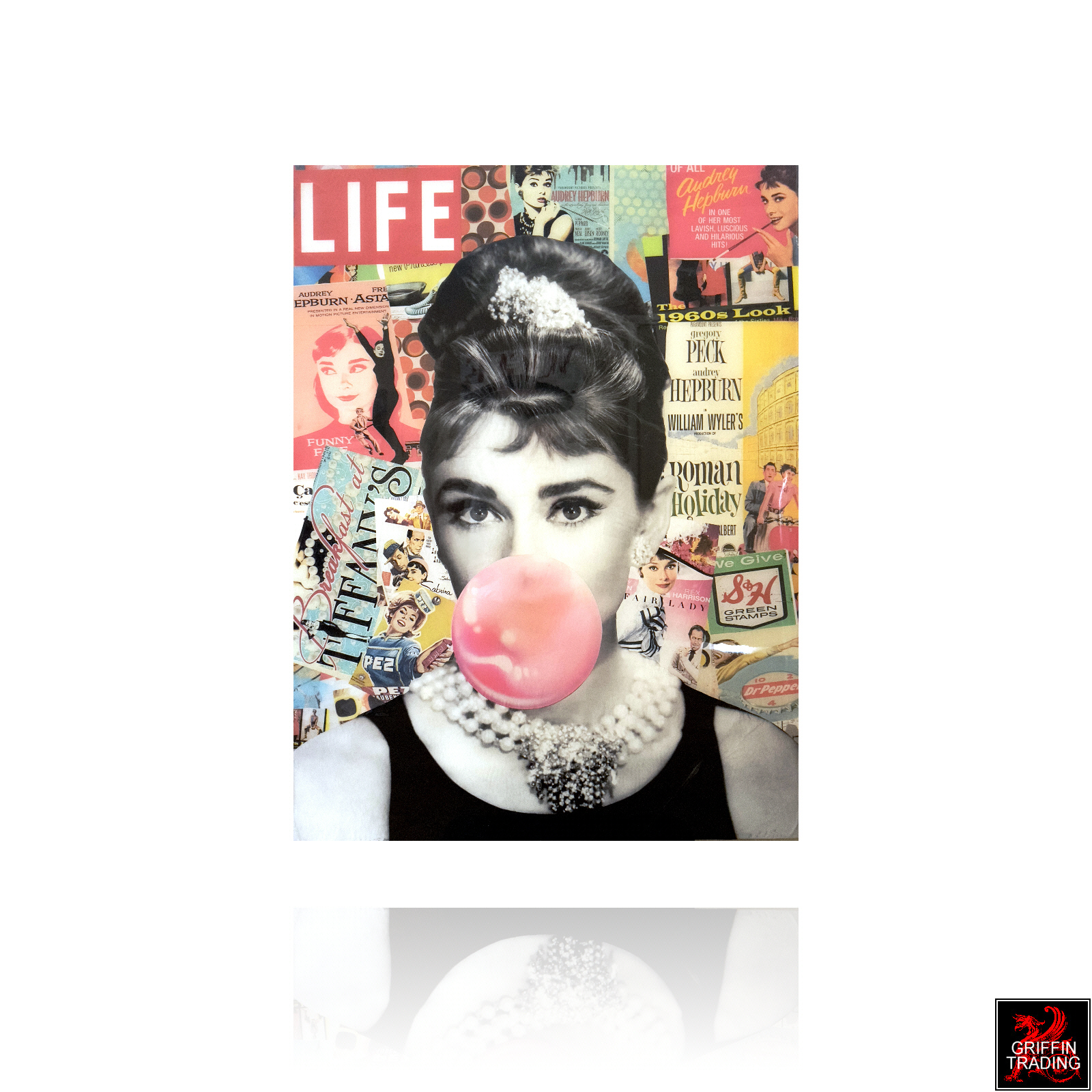 Bubble Gum Audrey an original mixed media artwork