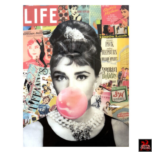 Bubble Gum Audrey an original mixed media artwork