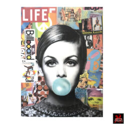Bubble Gum Twiggy an original 1960's inspired Pop Art artwork.