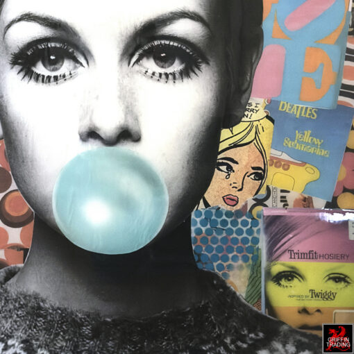 Bubble Gum Twiggy an original 1960's inspired Pop Art artwork.