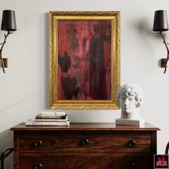 Crimson Shadows abstract painting by Stephen Hansrote.