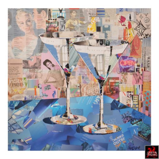 Date Night Collage Art with cocktails by Jim Hudek