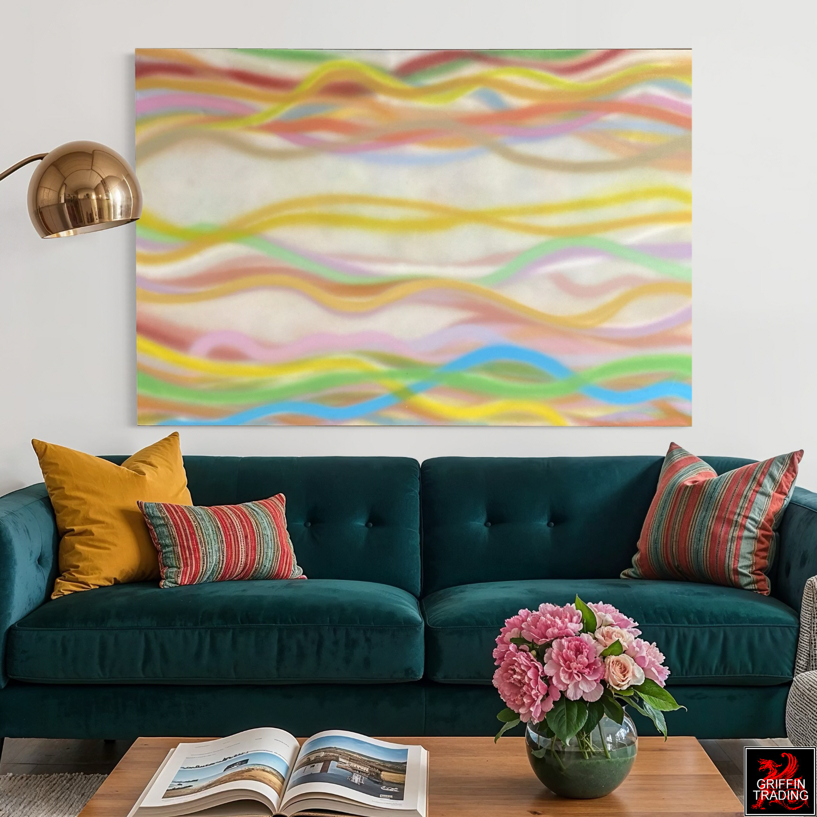 David Tammanys mid century abstract painting titled Polka Dots and Moonbeams.