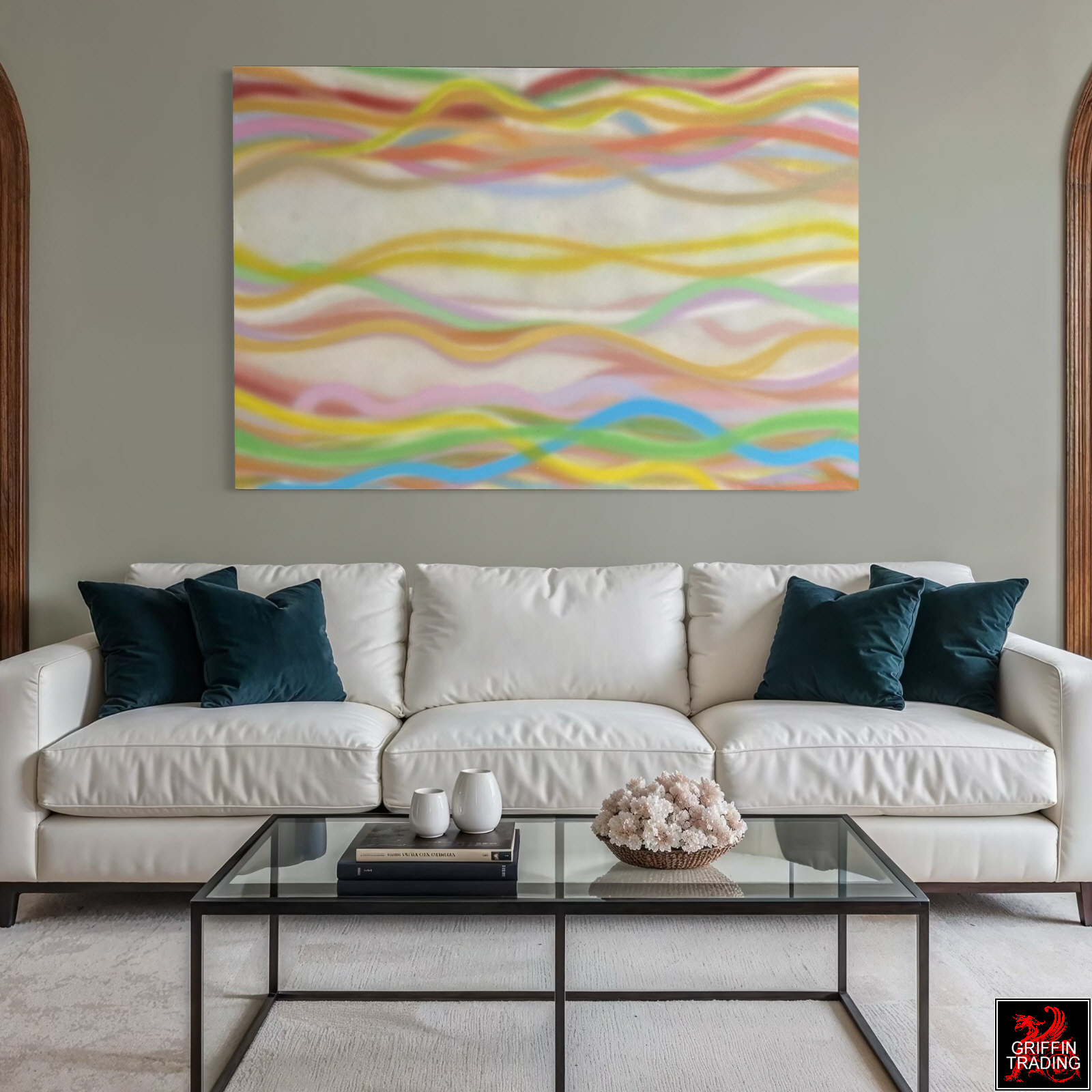 David Tammanys mid century abstract painting titled Polka Dots and Moonbeams.