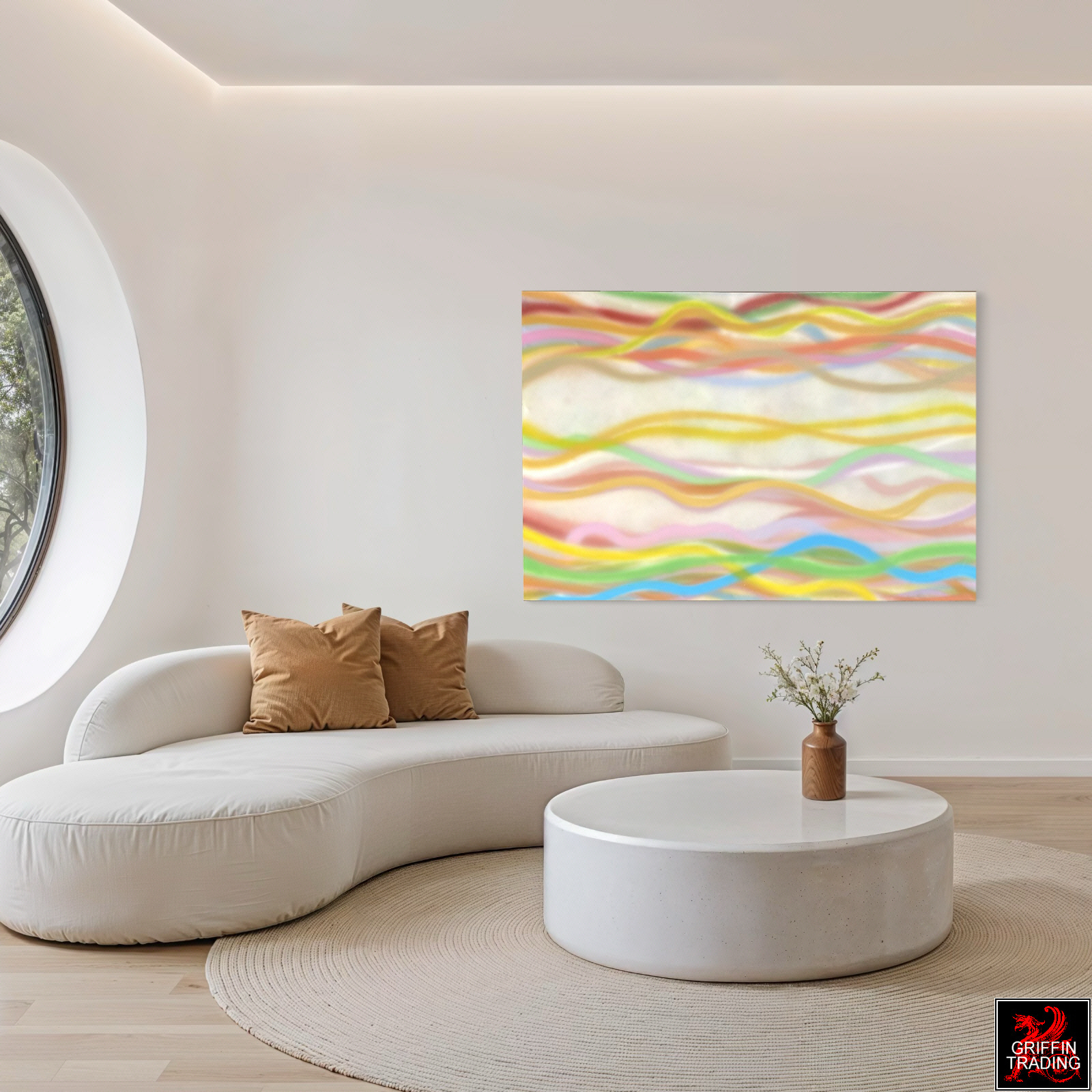 David Tammanys mid century abstract painting titled Polka Dots and Moonbeams.